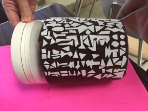 Students in Mrs. Cattan's 2014-15 Jewish history class spontaneously decided to create simulations of their artifacts. This year, Mrs. Cattan will require students to do so and provide a rubric for this creative element of the unit. Pictured here is a student version of the Cyrus Seal.