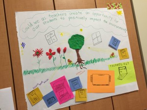 What we find when we put art supplies on tables is that often participants use them even when they're not asked to do so. What does that say to you? What would happen if you did that in your classrooms?